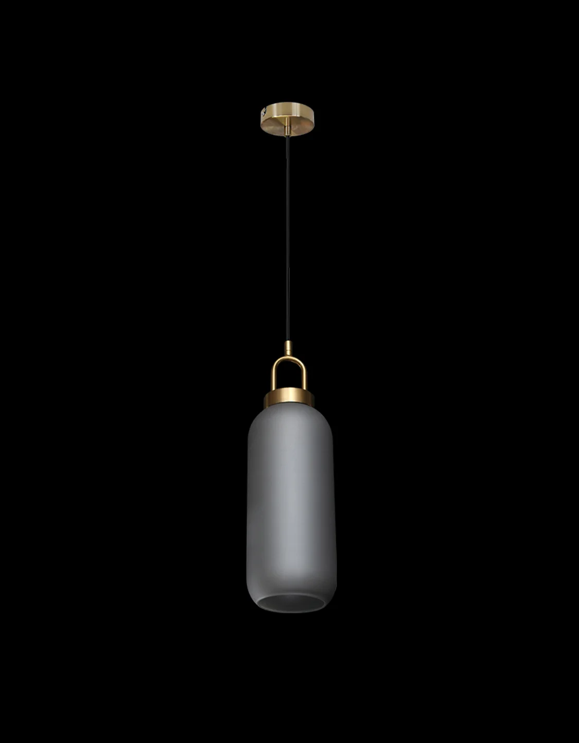 Antique brass smokey glass pendant light