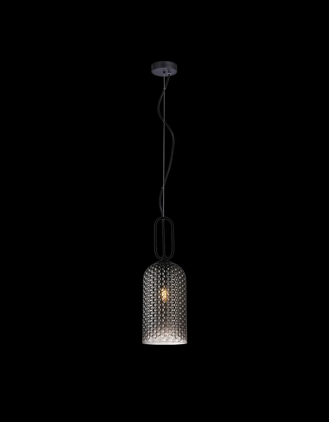 Black smokey glass pendant light