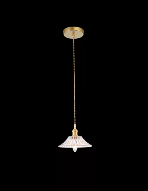 Gold clear glass pendant light