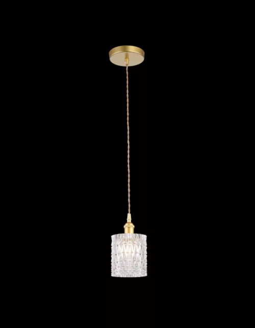 Gold clear glass pendant light