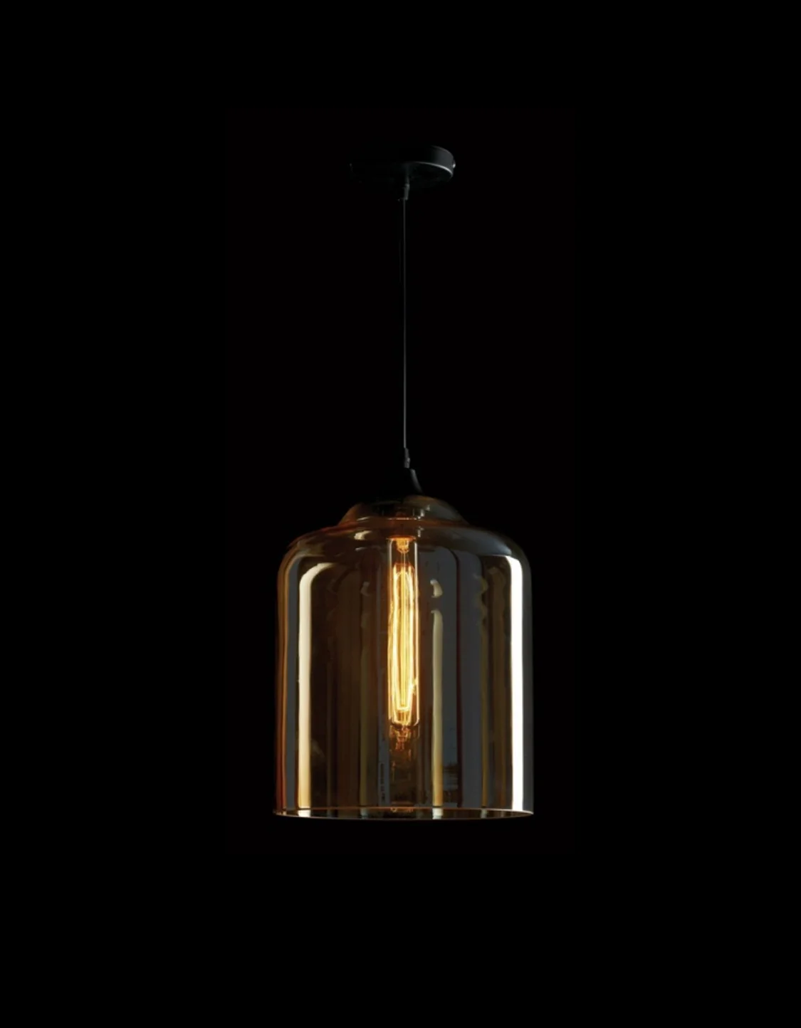 Amber glass pendant light