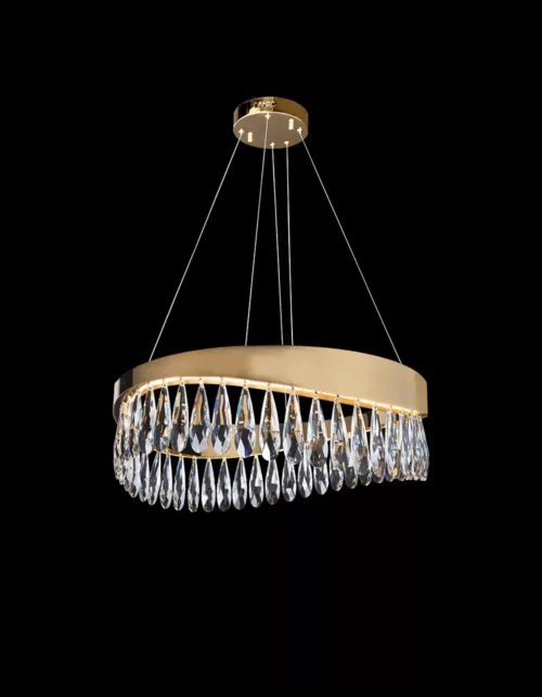 Crystal and Gold chandelier pendant light