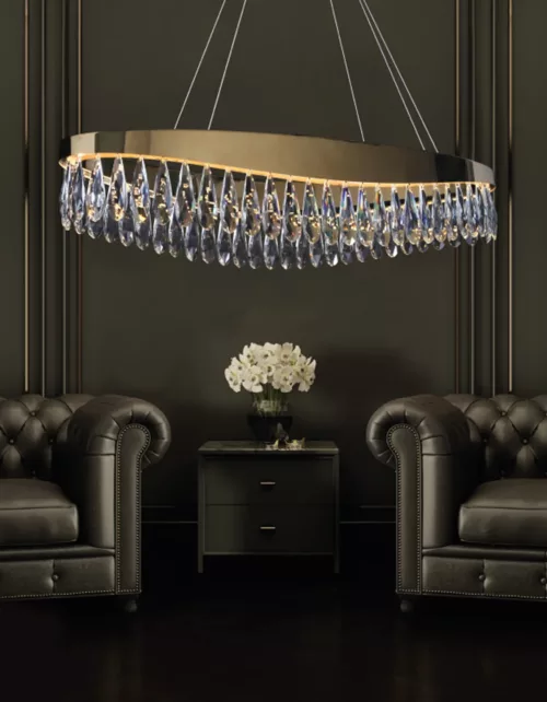 Crystal and Gold chandelier pendant light